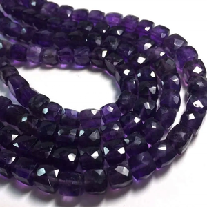 Haute Qualité Naturel Améthyste À Facettes Boîte Cube Forme Perles Faire DIY Bijoux Collier Boucle D'oreille En Gros Fabricant Fournisseur - Product Image 3