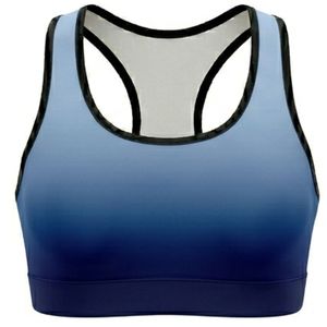 Women's Striped Gradient Racerback Sports Bra Scoop Neck Medium Breathable Gym Support Breathable <b>Mesh</b> Yoga <b>Top</b> Seamless Design - Product Image 1