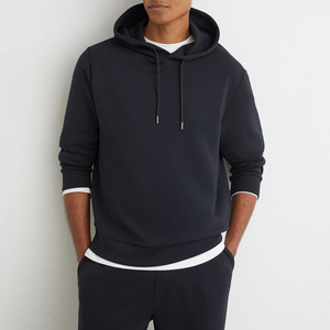 <b>Men's</b> Oversized Hoodie Light <b>Grey</b> Cotton Pullover <b>Sweatshirt</b> with Front Pocket Casual Autumn - Product Image 4