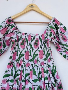 Bohème rayonne imprimé Maxi robe femmes attrayant col en v manches longues tissé bouton plage vacances décontracté sortie Midi longueur - Product Image 2