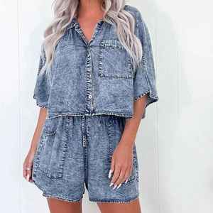 Top Selling Breathable Eco Friendly Cheap Priced Customized Design Women's Plus Size Rhinestone Denim Top For Women - Product Image 1