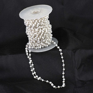 Cadena de cuentas de nácar blanco natural de 3-4 mm, cuentas redondas lisas, collar para hacer joyería DIY, fabricante de cadenas de plata 925 - Product Image 2