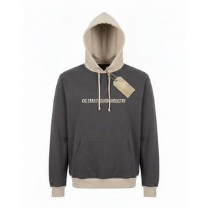 High Quality Custom Logo Two-Tone Hoodie Men's Contrast Hood Oversized Fleece Hooded Sweatshirt For Winter - Product Image 1