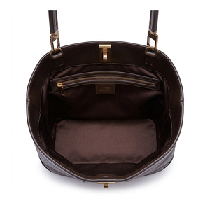 Royaa High Quality Genuine Leather Fashion Stylish Bucket Evening Bag Turn Lock Handle <b>Metal</b> Ceramic Handles 2L Capacity - Product Image 4