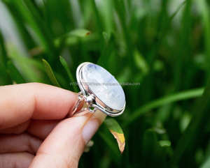 925 bague en argent Sterling véritable pierre gemme bohème bague à la main bijoux en argent bague cadeau pour elle - Product Image 4