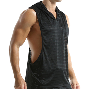 Débardeur à capuche sans manches confortable pour hommes, idéal pour la gym et l'entraînement, vêtements de sport haut de gamme, fournisseur en gros OEM ODM pour hommes - Product Image 5