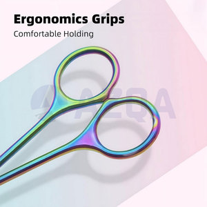 Ciseaux à cuticules en acier inoxydable avec revêtement en titane arc-en-ciel pour manucure professionnelle et soins des ongles de précision - Product Image 6