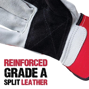 Gants de travail en cuir de vachette renforcé, résistants à l'abrasion, certifiés CE, avec manchette de sécurité anti-chaleur - Product Image 4