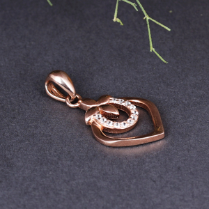 Collar con Colgante de Lujo Moderno y Elegante con Circonita Cúbica en Forma de Corazón y Flor, Bañado en Oro Rosa Natural, para Mujer - Product Image 3