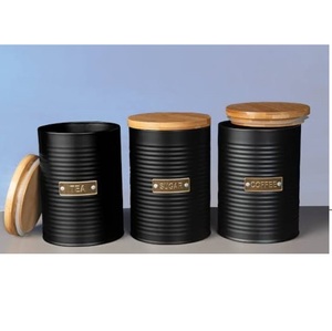 Tarros de azúcar para cocina, recipientes de metal con acabado esmaltado, contenedor de té, tarro de almacenamiento de café y té a precio económico. - Product Image 2