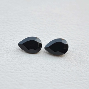 Onyx negro Natural de 9x11mm, forma de pera facetada, joyería de piedra semipreciosa asequible, superventas, ónix pulido a mano, nuevos productos - Product Image 3