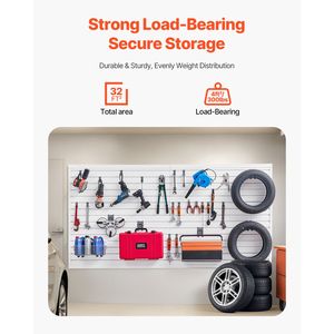 Pannelli a Doghe per Garage in PVC Bianco 8 X 4 Piedi, Facili da Installare, Design Modulare Regolabile - Product Image 2