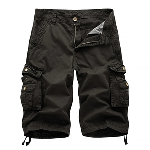 Men <b>Cargo</b> <b>Shorts</b> Solid Color Canvas Mid Waist Zipper Fly Casual Bermuda <b>Shorts</b> with Pockets Breathable <b>Lightweight</b> - Product Image 2