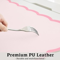 Grand tapis de bureau esthétique et mignon en cuir PU pour ordinateur portable, souris et clavier, tapis d'écriture pour coiffeuse/lieu de travail/maison
