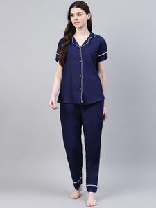 Pijamas de Satén de 2 Piezas para Mujer, 100% Algodón, Transpirables, Ropa de Dormir de Invierno en Varios Colores - Product Image 5