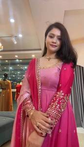 Women Pink Georgette Sequence Embroidered Anarkali Gown Dupatta Regular Length Traditional Ethnic Party <b>Wedding</b> Maxi <b>Dress</b> - Product Image 2