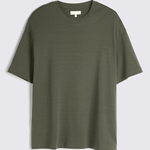 T-shirt Boxy surdimensionné de haute qualité OEM-Coton épais, noir/blanc, T-shirt vierge pour hommes - Product Image 1