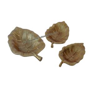 Plateau en aluminium en forme de feuille pour servir des fruits secs et des fruits, lot de 3 pièces au meilleur prix auprès d'un grossiste - Product Image 6