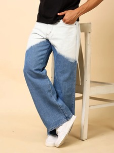 Jeans en denim bleu authentiques, faits à la main par des artisans, style décontracté, coupe ample, écologiques, déchirés - Product Image 5