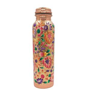 Eco Friendly Pure Copper Drinking <b>Bottle</b> Leak Proof Cap Ayurvedic Water Benefits Reusable Travel <b>Flask</b> 1000ml - Product Image 4