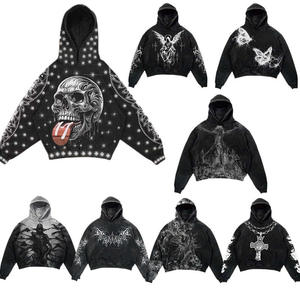 Sudadera con Capucha Personalizada para Hombre, de Alta Calidad, Estilo Urbano, Ecológica, Lavado Ácido, con Logotipo y Parche Desgastado, MOQ Bajo, Invierno, Poliéster/Algodón - Product Image 1