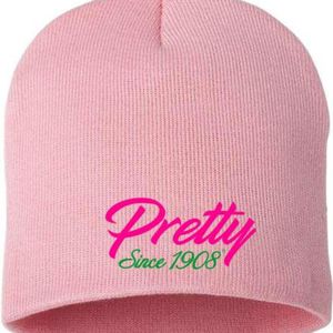 Gorro de Invierno de Punto Rosa AKA Pretty Since 1908, Gorro Suave y Elástico con Bordado de la Hermandad Griega para Mujer - Product Image 5