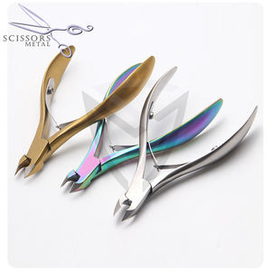 Pince à cuticules professionnelle à pointe de 5 mm, à ressort unique, articulée, pour les ongles des doigts et des pieds, pour usage esthétique - Product Image 1