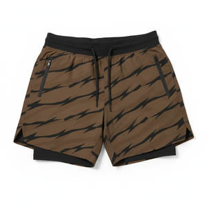 Short de sport 2-en-1 pour homme, léger, à séchage rapide, en polyester, avec compression, pour la course et la gym, longueur 5 pouces - Product Image 5