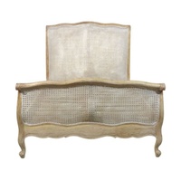 Cadre de lit en rotin, lit en bois et en cannage pour l'ameublement, style français et style européen, meubles de chambre à coucher