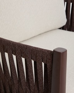 Modern Teak Outdoor Furniture Set with <b>Thick</b> Cushions and <b>Rope</b> Detail – Premium Patio Sofa Set for Resort, Villa & Backyard - Product Image 3