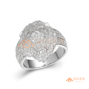 <b>Mens</b> <b>Silver</b> Tone Moissanite Diamond Tiger Head <b>Ring</b> Luxury Hip Hop Diamond <b>Ring</b> <b>for</b> <b>Men</b> - Product Image 5