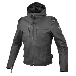 แจ็คเก็ตมอเตอร์ไซค์หนังแท้กันลมมีฮู้ดสำหรับฤดูหนาว - Product Image 1