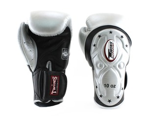 Twins Muay Thai Hook & Loop Handmade Genuine Cowhide Leather Boxing <b>Gloves</b> with Hand Grips Breathable Moisture Wicking - Product Image 4
