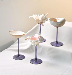 Copas de Vino Azules Skyline Populares 2026, Copas de Vino con Forma de Concha, Copas de Martini con Forma de Concha, Regalo para Damas de Honor de Boda, Despedida de Soltera - Product Image 1