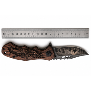 Cuchillo Zombie de Acero Inoxidable con Hoja de Punta Caída y Mango con Diseño Floral y de Geisha, Cuchillo de Bolsillo - Product Image 3