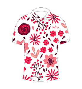 Polo personnalisé à sublimation florale, manches courtes, motif polo de golf, léger, respirant, décontracté, polo d'été - Product Image 1