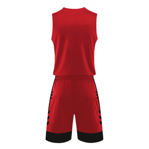Uniforme de Baloncesto Rojo sin Mangas con Cuello en V para Hombre, Conjunto de Camiseta y Pantalones Cortos Deportivos con Nombre del Equipo, Nombre y Número Personalizados - Product Image 4