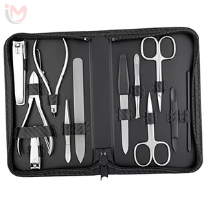 Factory Direct Stainless Steel 6-in-1 Manicure Set 9 Pcs Professional Pedicure Tools <b>Nail</b> Clipper Set with Color Box - Product Image 5