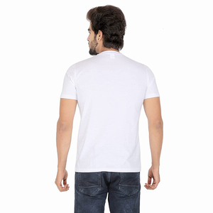 T-shirt pour homme de qualité supérieure, manches courtes, couleur blanche, coupe ajustée, col rond, en coton, vêtements décontractés pour homme adulte - Product Image 2