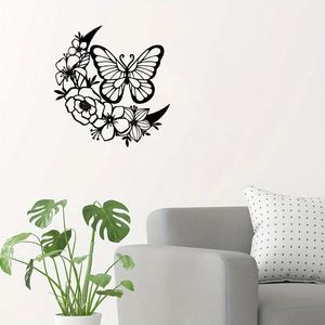 CIFbuy Scultura da Parete in Ferro Stile Bohemien con Fasi Lunari e Farfalle, Decorazione da Interno/Esterno Impermeabile in Metallo, Regalo Perfetto - Product Image 3