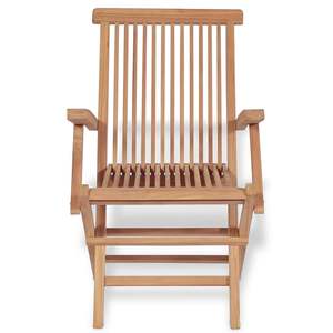 Juego de Mesa y Sillas de Jardín de 5 Piezas en Madera de Teca Sólida, Color Cálido - Product Image 5