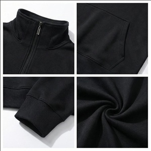 North Approach <b>Men's</b> <b>Half</b> <b>Zip</b> Fleece Sweatshirt Regular Fit Stand Collar Black Casual Autumn Wear - Product Image 4