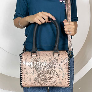 Nouveau Sac à Main Western en Cuir Fait Main 2026 avec Oiseau Aigle Sculpté et Motifs Floraux, en Cuir Véritable, Sac de Voyage à Poignée Supérieure et Bandoulière - Product Image 3