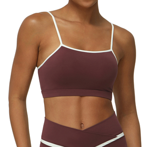 Sujetador Deportivo Casual Sencillo Personalizado para Mujer con Logotipo Frontal, de Alta Sujeción, Transpirable, de Secado Rápido, de Spandex/Poliéster, Venta al por Mayor - Product Image 1