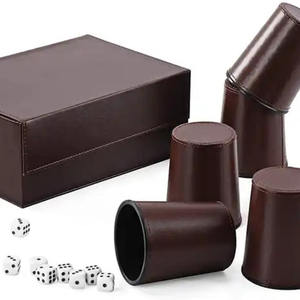 Nouvelle Fourniture OEM – Gobelet à Dés Rond Vintage en Cuir Véritable Vert, Promotionnel et Personnalisable - Product Image 2