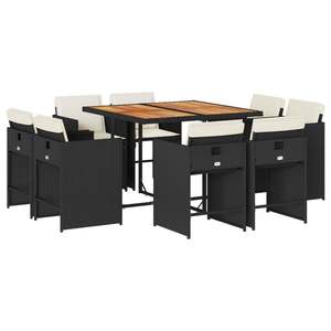 Juego de 8 Muebles de Jardín para Comedor en Patio, Color Negro y Marrón - Product Image 2