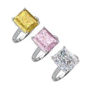 2023 fantaisie pierre de glace pilée bijoux de luxe 925 en argent Sterling déclaration grande bague de fiançailles pour les femmes bijoux de destin - Product Image 5