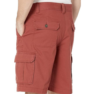 Custom Ripstop Material <b>Men</b> Cargo <b>Shorts</b> Multi Storage Flap Pockets Brick <b>Red</b> Maroon Solid Tough Cut Knee Length Cargo <b>Shorts</b> - Product Image 4