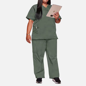 Tenues d'infirmière personnalisées OEM pour femmes grandes tailles, en rayonne tissée, confortables, respirantes, de qualité hospitalière, avec élasticité - Product Image 2