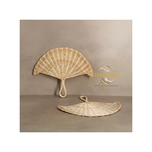 Éventail artisanal en rotin naturel, tissé en feuilles de palmier, éventail rafraîchissant, décoration murale rustique, artisanat écologique, salon, vietnamien - Product Image 1